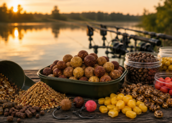 Bester Karpfenköder im Vergleich mit Boilies, Pellets, Mais, Tigernüssen und Pop-Ups am Seeufer