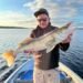 Angler hält einen großen Zander als Beispiel für die Fischarten in Norwegen